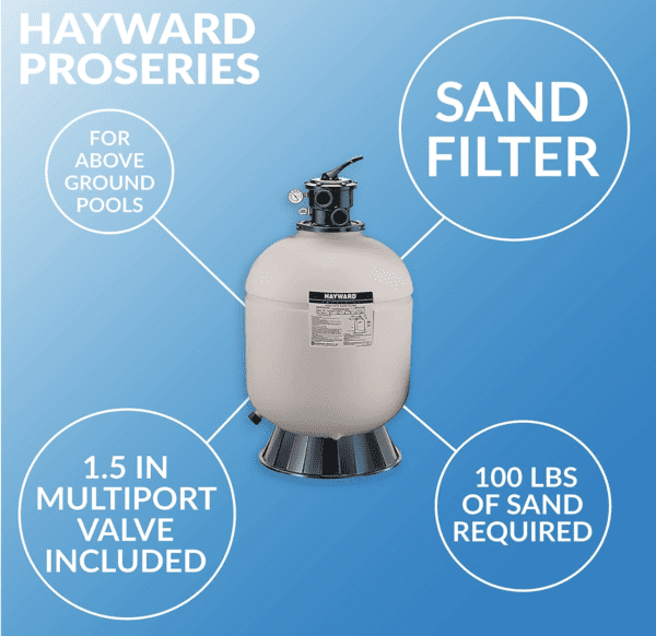 Hayward W3S166T ProSeries Sand Filter 16 In., Top-Mount for Above-Ground Pools.